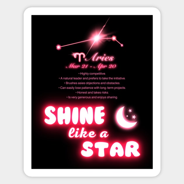 Shine Like A Star - Aries Sticker by FullMoon